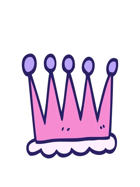 Stretching up animation of simple cartoon doodle crown Stock Footage 324241860