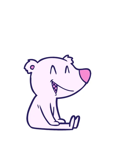 Stretching up animation of sitting bear cartoon Stock Footage 324204692
