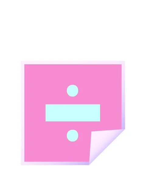 Stretching up animation of square peeling sticker cartoon of a division symbo Stock Footage 324183998