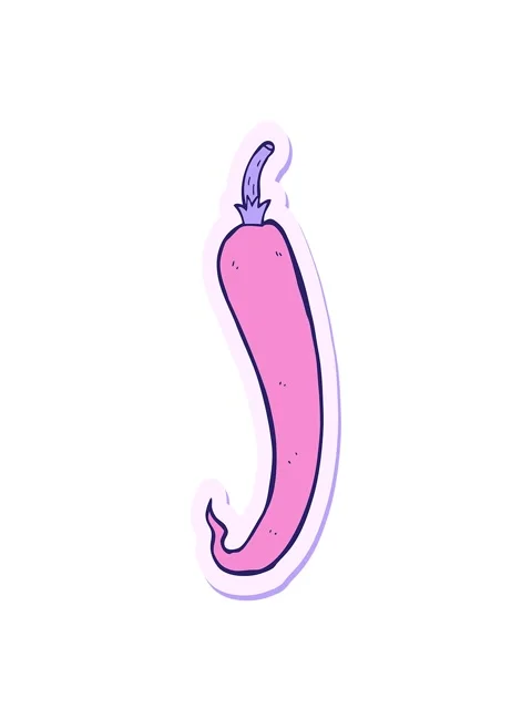 Stretching up animation of sticker of a cartoon chilli pepper Stock Footage 324308256