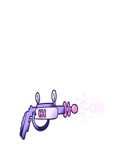 Stretching up animation of vector gradient illustration cartoon ray gun Stock Footage 324184720