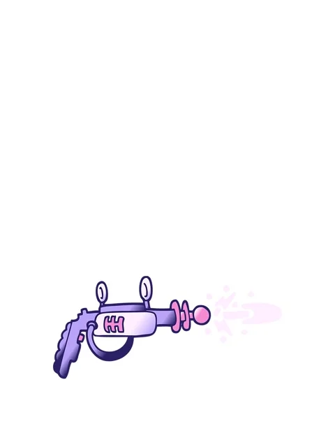Stretching up animation of vector gradient illustration cartoon ray gun Stock Footage 324463739