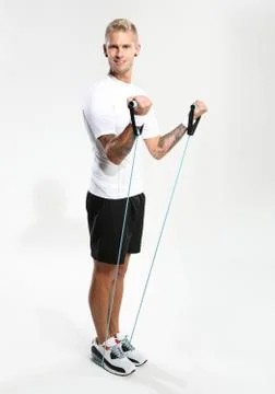 Stretching back muscles  Stock Photos