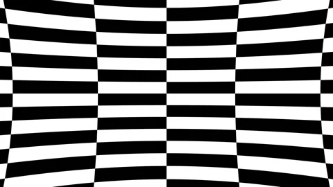 Stretching Black and White Checker Shapes Forming Oblongs After De-Warping. Stock Footage 337143462