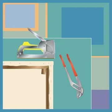 Stretching Canvas Stock Illustration