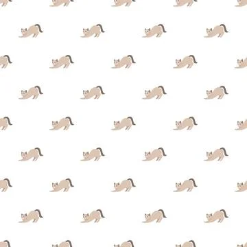 Stretching cats seamless pattern background for pets design Stock Illustration