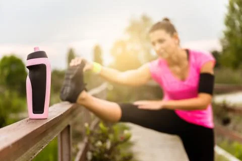 Stretching excercising. Stock Photos