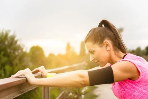 Stretching excercising. Stock Photos