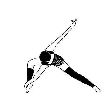 Stretching, exercise mill. swing your arms from one leg to the other Stock Illustration