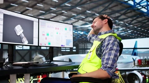 Stretching Exercise Workout Near Computer Video stock 286754155