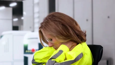 Stretching Exercise Workout Near Computer Video stock 288578772