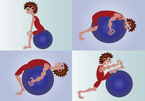 Stretching exercises 2 Stock Illustration