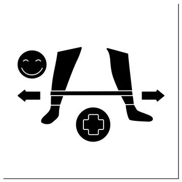 Stretching glyph icon Stock Illustration