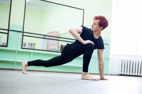Stretching before intensive lesson of dancing Stock Photos