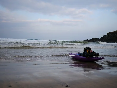 Stretching Kayaker Stock Footage 71710746