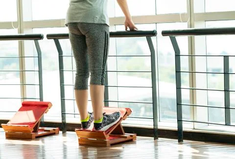 Stretching leg muscles 스톡 사진