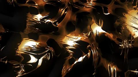 Stretching liquid with metallic effect. Motion. Platinum incandescent liquid Illustrazione stock