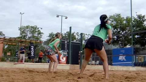 Stretching to make the shot as a double ... | Stock Video | Pond5