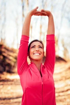 Stretching In Nature Stock Photos