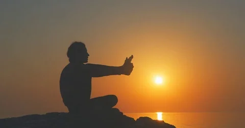 Stretching near the sea Stock Footage 80805077