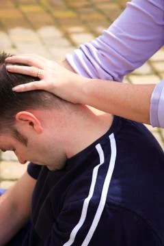 Stretching the neck Stock Photos