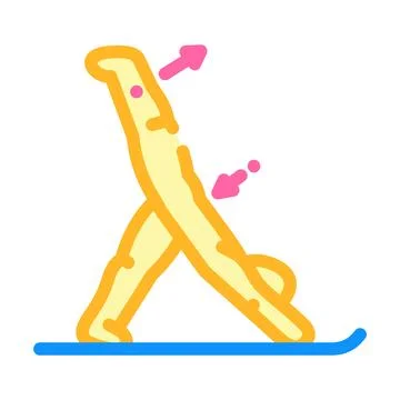 Stretching pose arrows flexibility color icon vector illustration Illustrazione stock