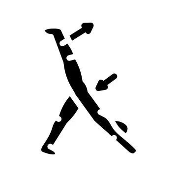 Stretching pose arrows flexibility glyph icon vector illustration Illustrazione stock