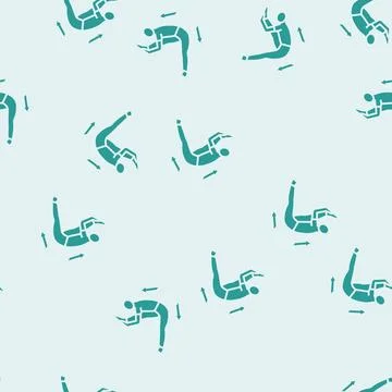 Stretching pose arrows flexibility glyph seamless pattern Stock Illustration