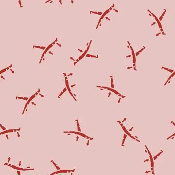 Stretching pose arrows flexibility glyph vector seamless pattern Stock Illustration