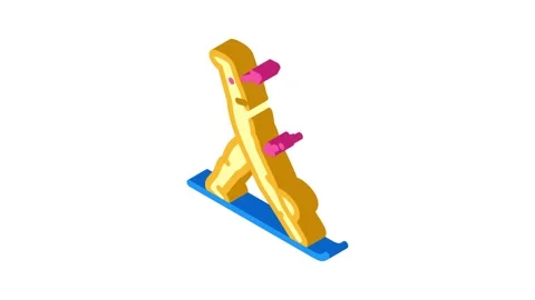 Stretching pose arrows flexibility isometric icon animation Stock Footage 327278897