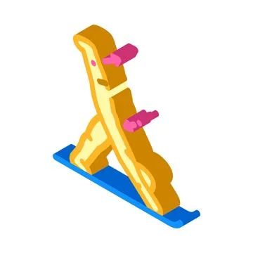 Stretching pose arrows flexibility isometric icon vector illustration Illustrazione stock