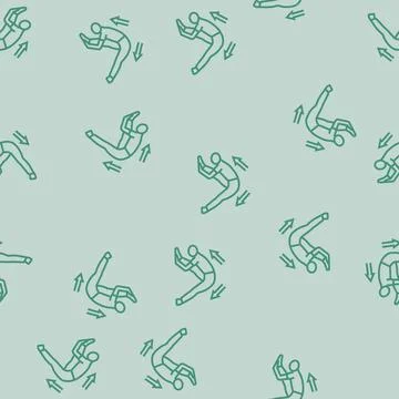 Stretching pose arrows flexibility line seamless pattern 스톡 일러스트