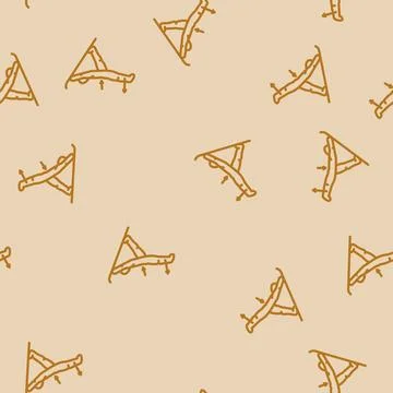 Stretching pose arrows flexibility line vector seamless pattern Stock Illustration