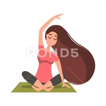 Stretching woman Stock Illustration