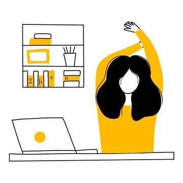 Stretching at work. Stock Illustration