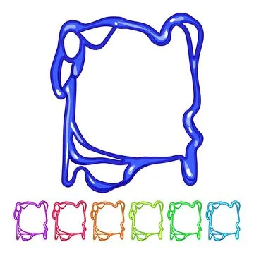 Stretchy slime frame cartoon vector graphic Stock Illustration