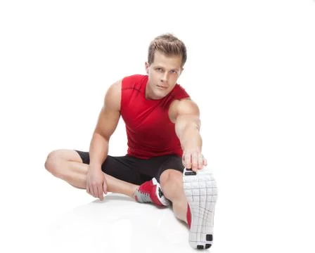 Strething after workout Stock Photos