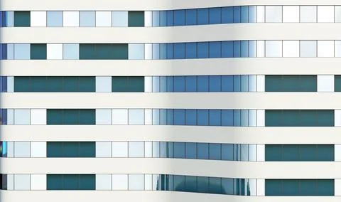 Strict facade of the building with a curvature front view Ilustración de archivo