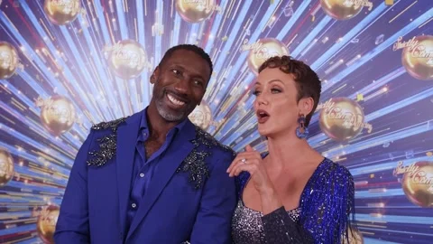 Strictly Come Dancing: Jimmy Floyd Hasselbaink and Lauren Oakley interview Video stock 317785647