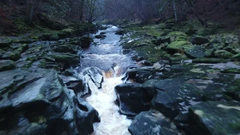 The Strid pull out shot Stock Footage 311403868