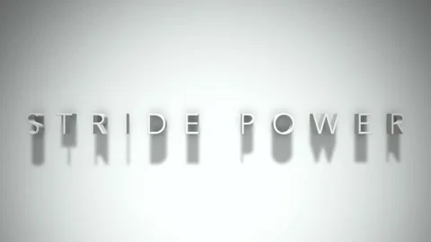 Stride power 3D title animation white text on a white background 動画素材 299702856