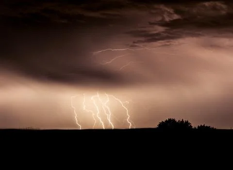 Strieks of lightning Stock Photos