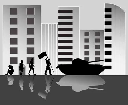 Strike action abstract concept, crowd protesting Stock Illustration
