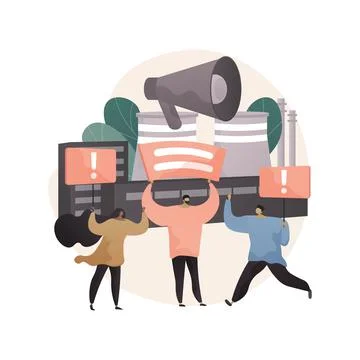 Strike action abstract concept vector illustration. Stock Illustration