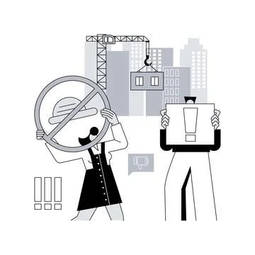Strike action abstract concept vector illustration. Stock Illustration
