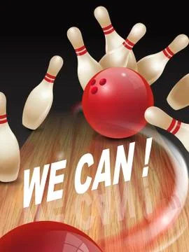 Strike bowling 3D illustration Stock Illustration