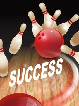Strike bowling 3D illustration Stock-Illustration