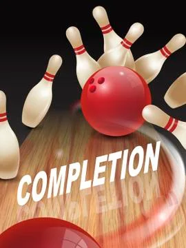 Strike bowling 3D illustration Stock Illustration