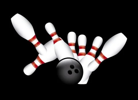 Strike bowling over black background vector illustration Stock Illustration