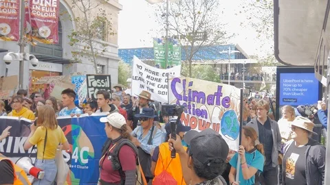 Strike for climate Australia protest activism Vídeo Stock 116584861